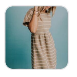 ROOLEE sage green scallop stripe dress - size medium